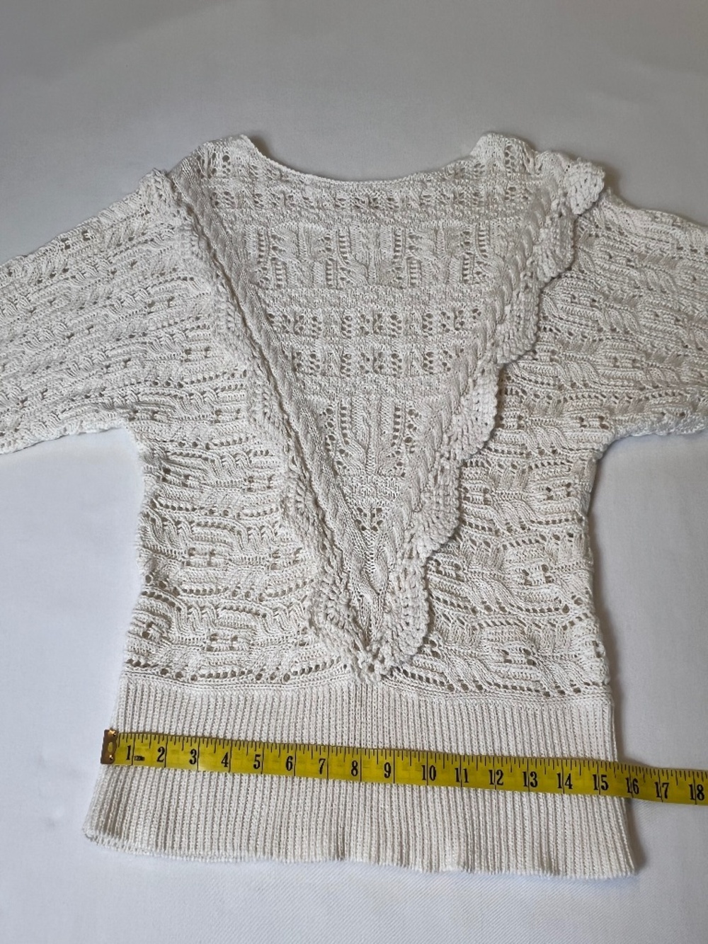 Sezane Scalloped V Design Cotton Alpaca Blend Sweater - Picture 5 of 10
